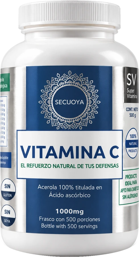 Vitamina C de Acerola Secuoya, frasco de 500 g